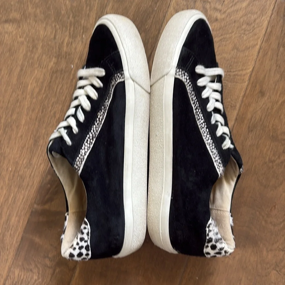 Madewell Sidewalk Low-Top Suede and Spot Calf Hair Sneakers Womens 8
